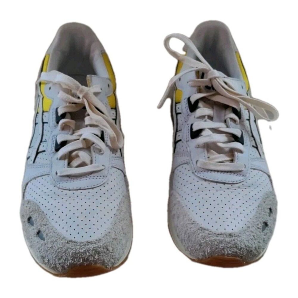 ASICS Gel Lyte Retro H85PK Shoes Classic White Gray Yellow Womens Size 7
